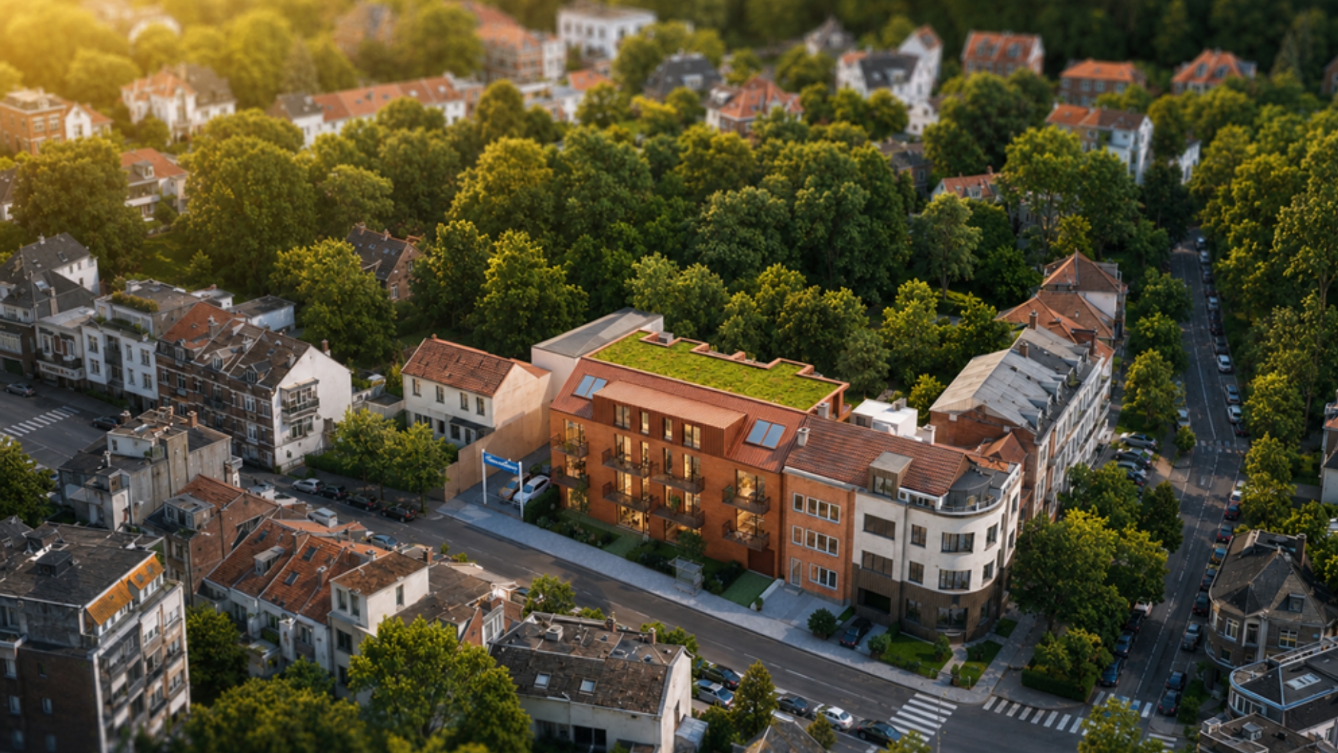 projet w-wood vue aérienne uccle