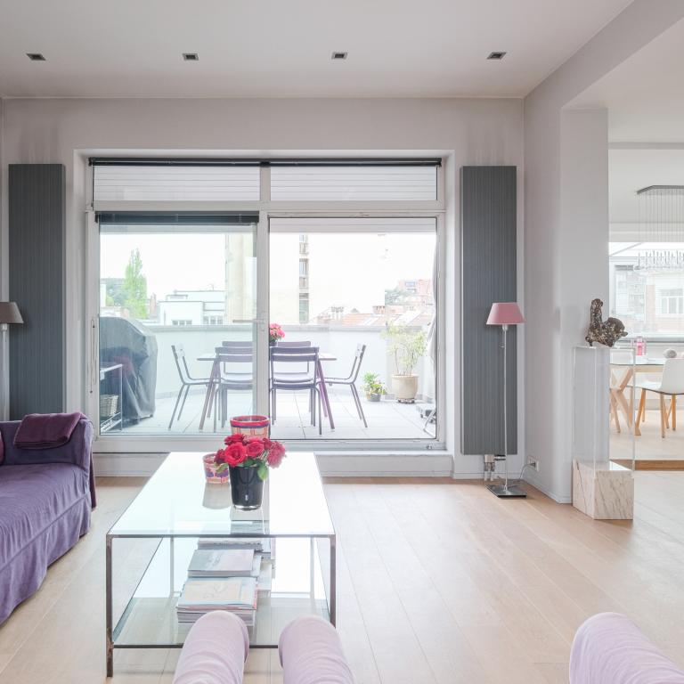 Lepoutre/Brugmann: Magnifique duplex penthouse 3 ch + bureau