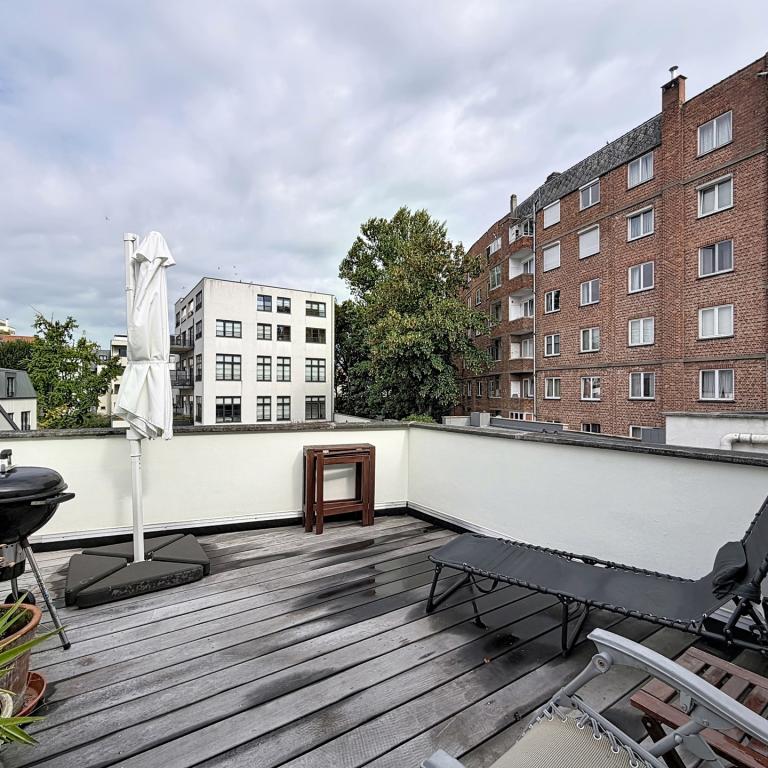 Etangs d'Ixelles : appartement 2 ch + bureau + 2 terrasses