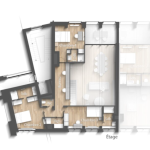 Molière: Superbe loft 223 m² - 4 chambres, terrasse, parking