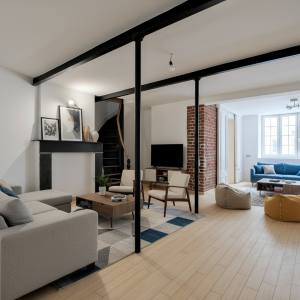 Sq. Marie-Louise: beau duplex + jardin, profession libérale