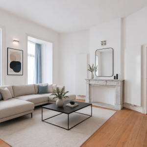 Sq. Marie-Louise: beau duplex + jardin, profession libérale