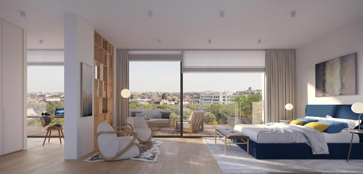 Abbaye de La Cambre, studio 56 m² + terrasse 11 m²