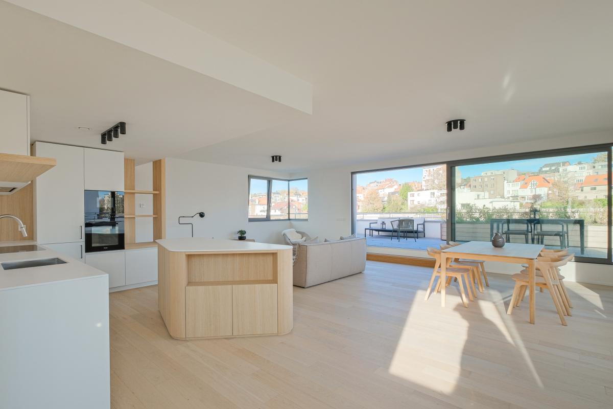 Penthouse 140m² 2 ch terr 30m² panoramique, TVA 6%, PEB A