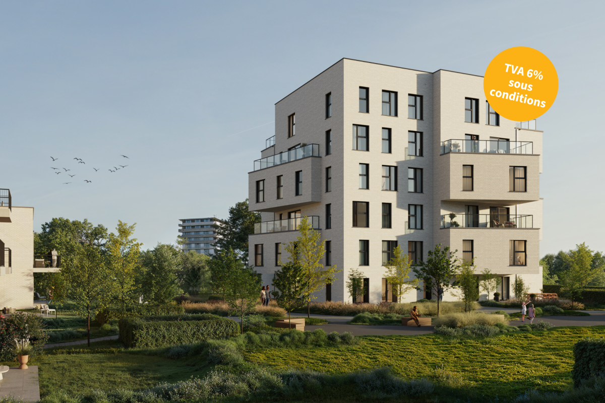 Magnifique appartement +/- 68m², 1 ch, avec terrasse de 17m²