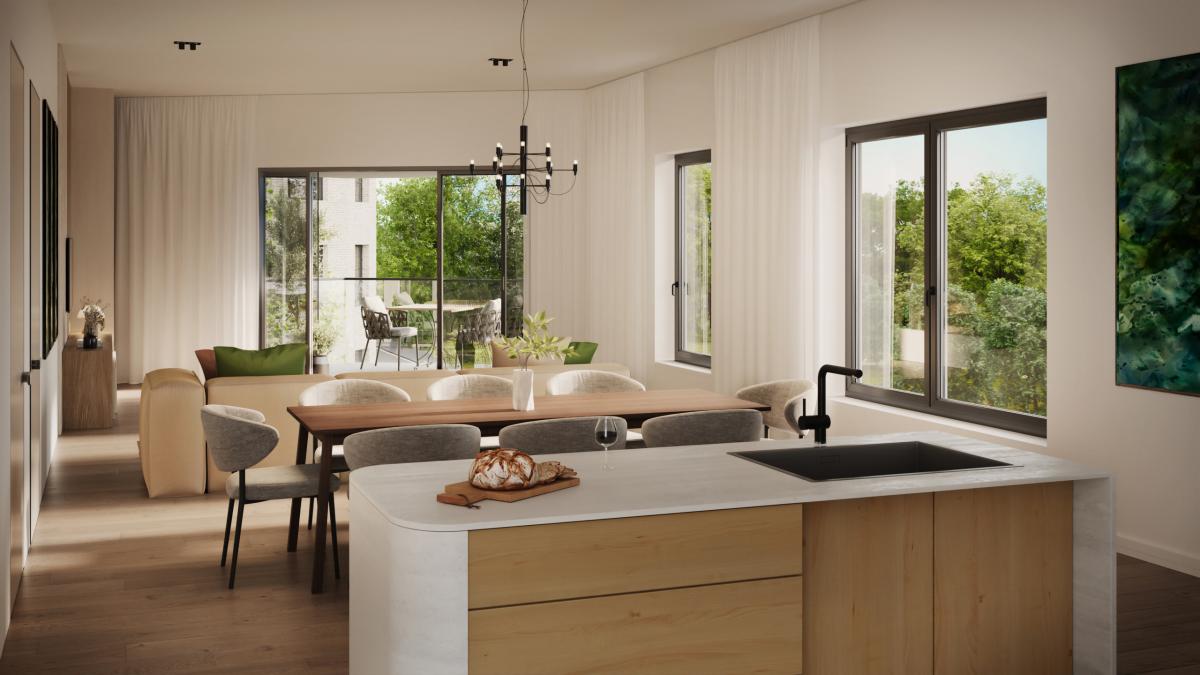 Magnifique appt. neuf +-114m², 2ch., terrasses 26 m²