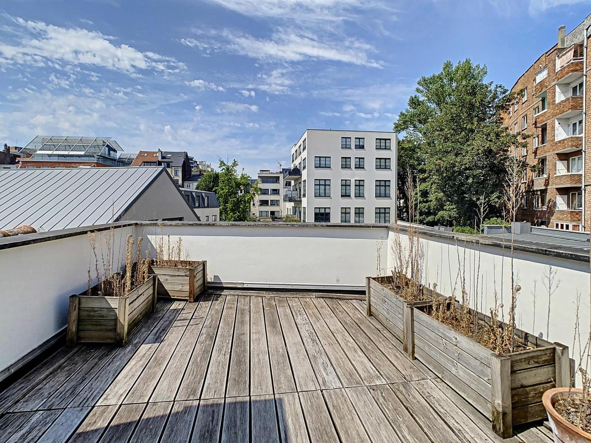 Etangs d'Ixelles : appartement 2 ch + bureau + 2 terrasses