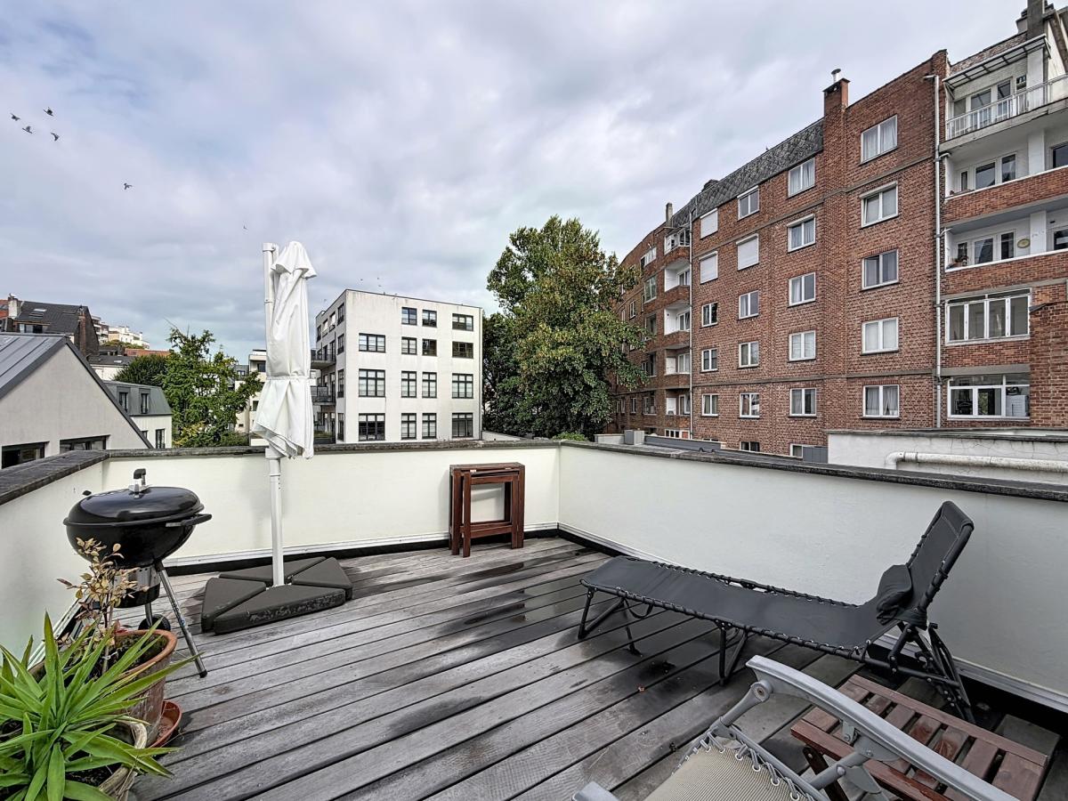 Etangs d'Ixelles : appartement 2 ch + bureau + 2 terrasses