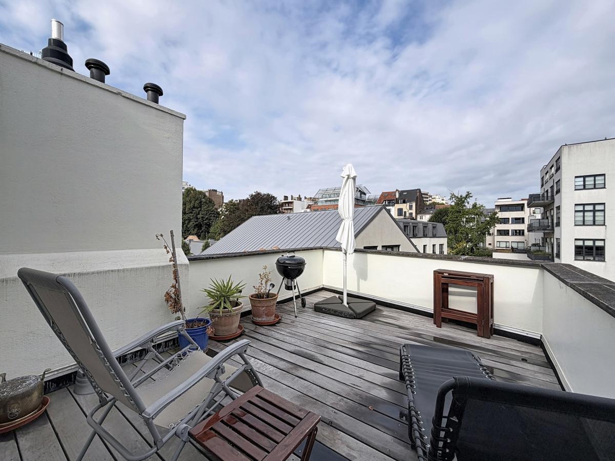 Etangs d'Ixelles : appartement 2 ch + bureau + 2 terrasses