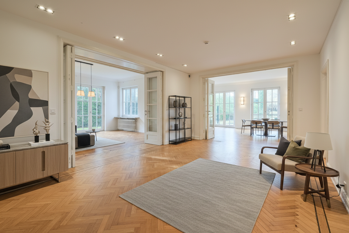 Leo Errera - Villa de 670 m² bruts, jardin & prof. libérale.