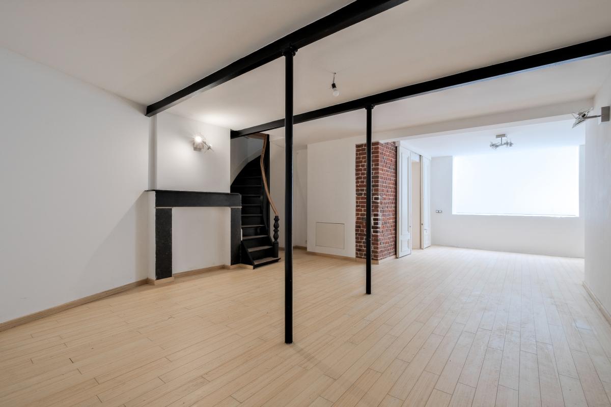 Sq. Marie-Louise: beau duplex + jardin, profession libérale