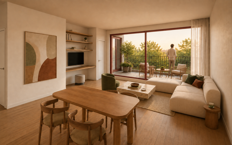 projet W-Wood Uccle séjour
